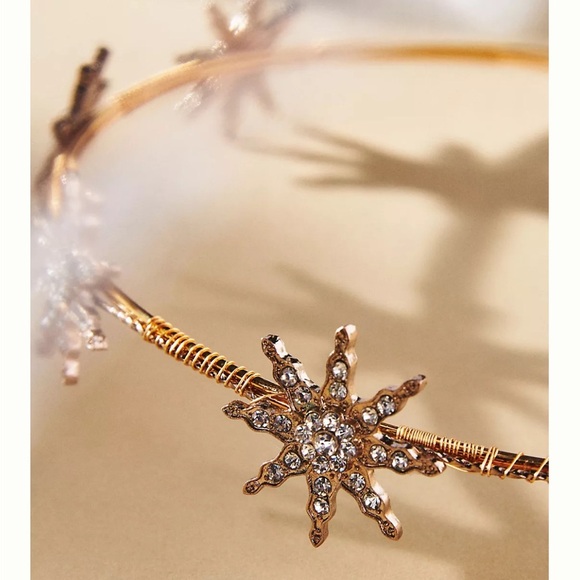 Anthropologie Serafina Ari Bridal Gold Starburst Headband main image 8